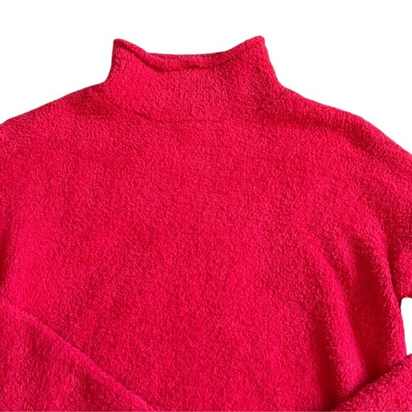 Sincerely Jules Mock Neck Soft Sweater-Red-XS-GUC - Picture 2 of 5